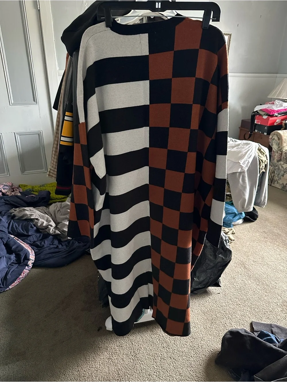 Dressed LaLa Check & Stripe Long Sleeve Sweater Dress 2X/3X - Picture 9 of 10